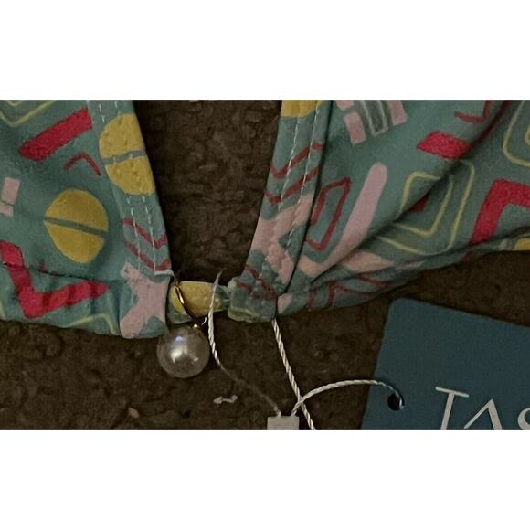 TASHEHE String Bikini High Leg Cut/Triangle Removable Pads Geometric Size S - Picture 9 of 14